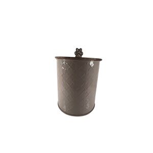 Unbranded Pet Treat Canister Dog Small/Medium Taupe Excellent Paw Print Lid